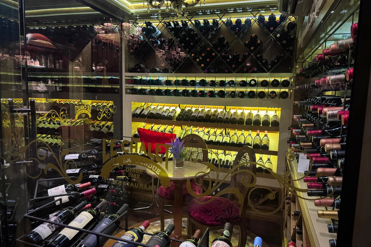 Le Chalet wine cellar with around 120 labels
